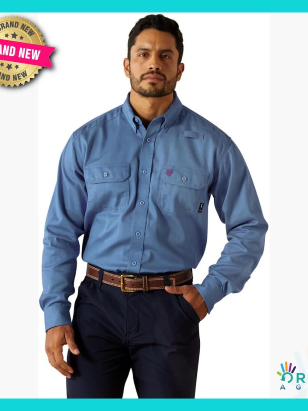 Flame Resistant Button Down Work Shirt Utility Top Classic Fit Fr Twill